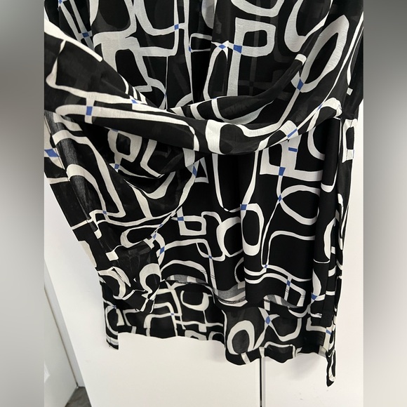 Alfani Black and Gray Patterned Blouse Sz XL - Picture 3 of 6